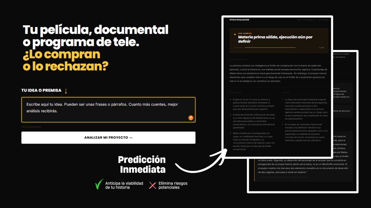 PitchPredictor: cómo predecir en 60 segundos si una productora comprará tu película, serie o documental